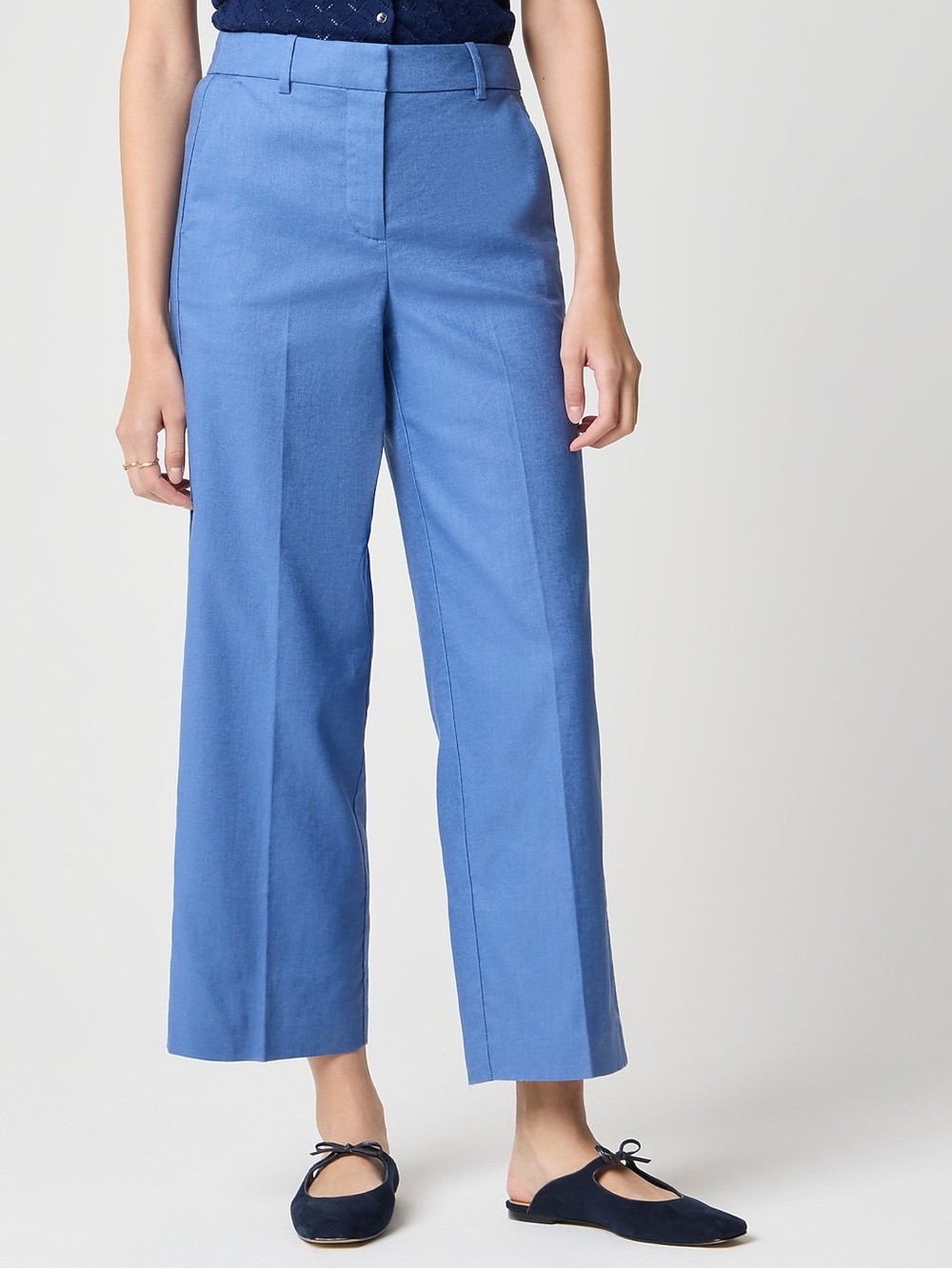 J. Crew Light Blue Cotton Straight-Leg Pants for Women